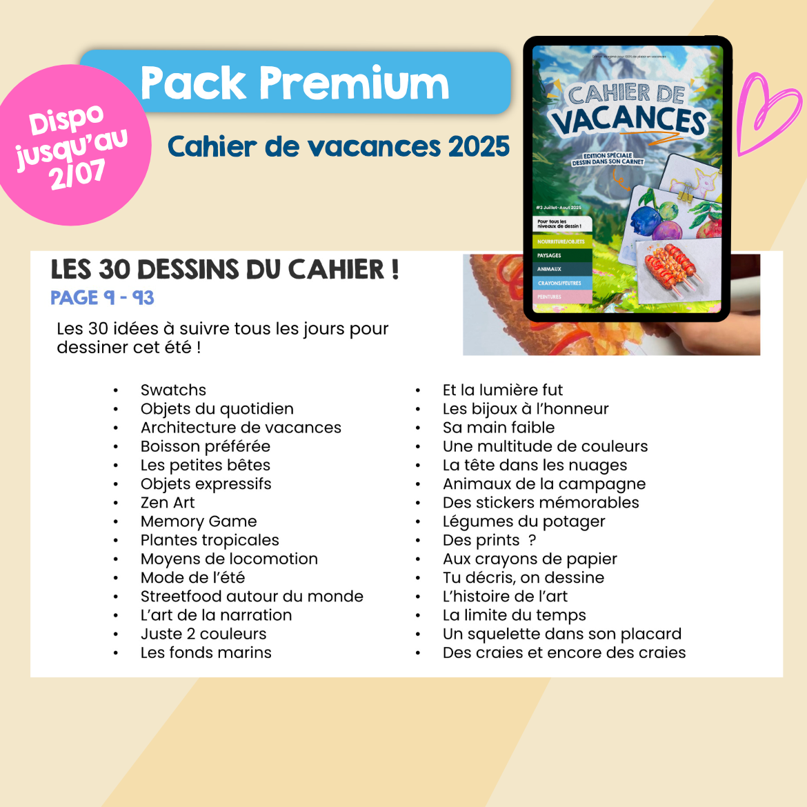 Cahier de vacances 2025