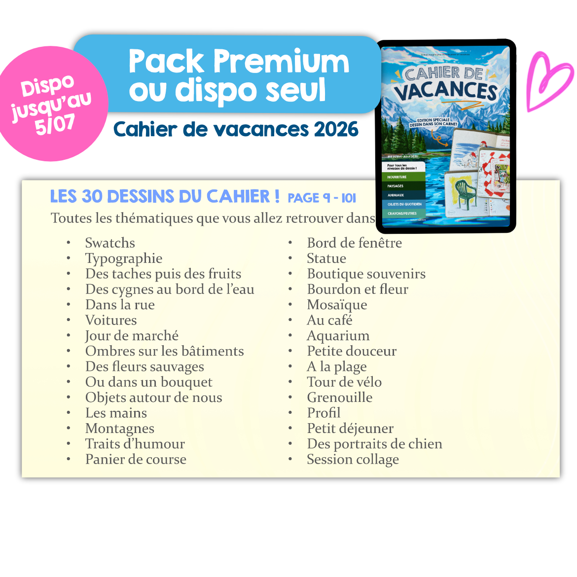 Cahier vacances 2026