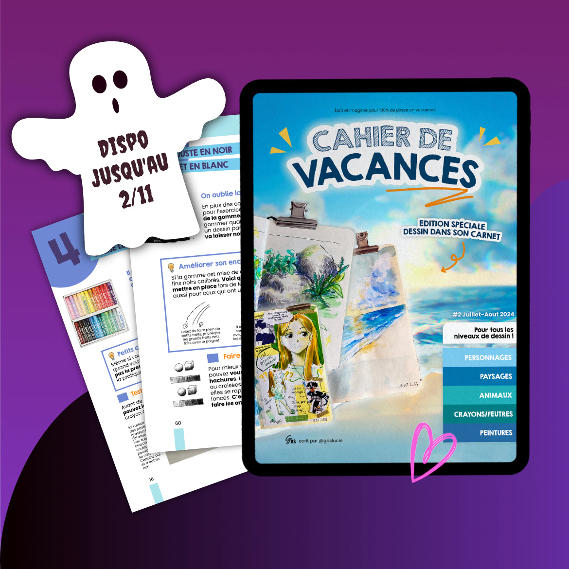 Cahier de vacances été 2024